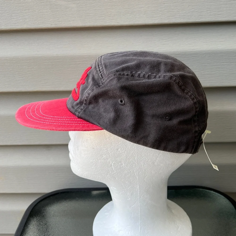 RARE- Vintage 90’s Polo Sport 5 Panel Adjustable Strap Hat Cap Gray/Red - Picture 3 of 10